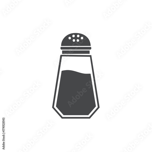 Simple Silhouette of a Salt Shaker with a Rounded Top and Hexagonal Base
