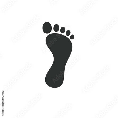 Human Footprint Silhouette Icon Vector Symbolizing Barefoot Steps, Progress, and Path Direction