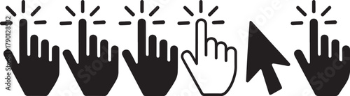 Click hand cursor icons