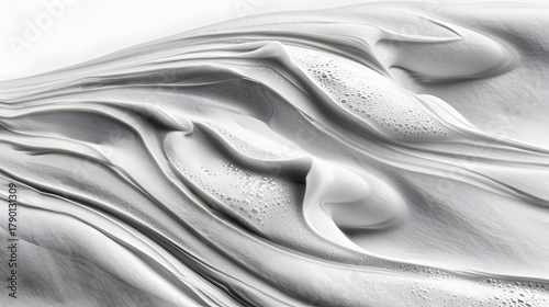 White Minimal Abstract Foam Texture with Soft Light and Curved Patterns