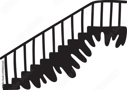 Staircase with melting abstract design