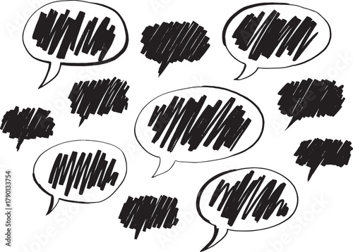 Speech bubble hand drawn communication