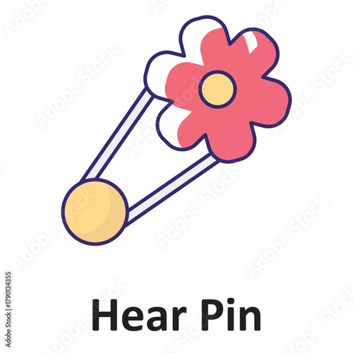 Hair pin Vector Icon which can easily modify or edit