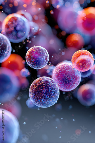 Abstract wallpaper with floating glowing spheres