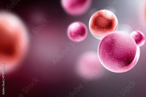 Abstract wallpaper with floating glowing spheres