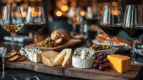 Gourmet Cheese Board with Wine Pairings at Elegant Tasting Event