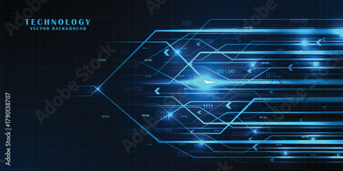 Abstract technology background blue lines graphic design