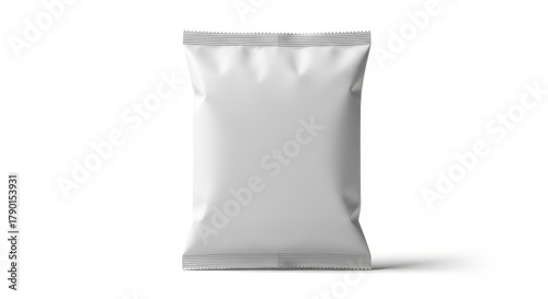 Illustration of white blank snack bag mockup for branding design