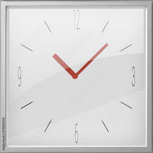 Minimalist square clock showing accurate time