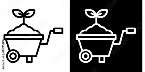 Wheelbarrow   Icon Set White Style Collection