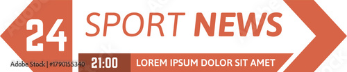 Sport news 24 hour broadcast graphic element banner