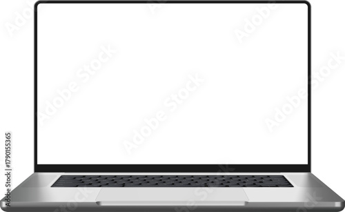 Editable Laptop Screen Mockup—Transparent Blank Display Isolated Template 