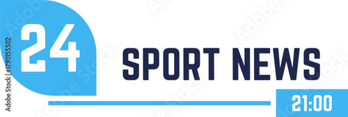 Sport news broadcast graphic element with schedule time