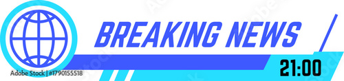 Breaking news graphic with globe icon showing urgent global update