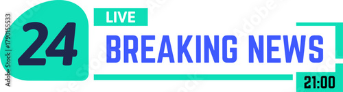 Breaking news live television broadcast graphic banner