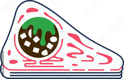 Delicious cartoon takoyaki street food illustration for culinary projects