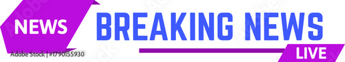 Breaking news live graphic for television broadcast