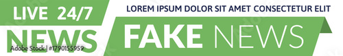 Fake news graphic banner reporting misinformation concept