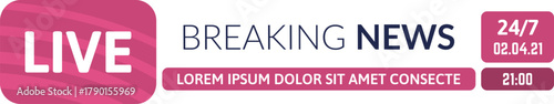 Breaking news live stream graphic interface design