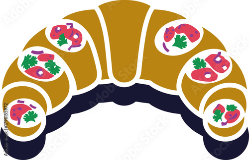 Savory croissant filled with fresh tomatoes and herbs, perfect for breakfast or brunch