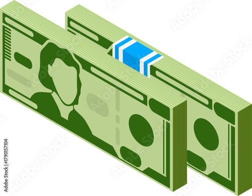 Stacks of money bills representing finance and wealth
