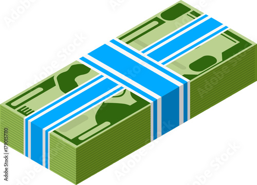 Stack of cash symbolizing finance economy and successful payment