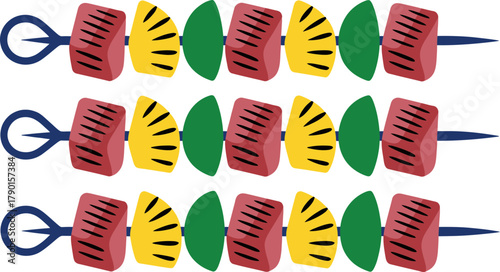 Delicious grilled skewers with meat pineapple and green peppers perfect for summer BBQs