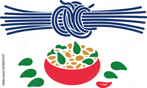 Delicious pasta dish with vibrant ingredients, perfect for culinary inspiration and menus