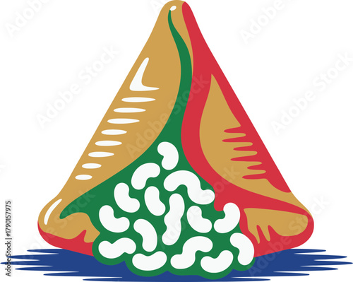 Delicious stuffed pastry with savory filling served on a plate