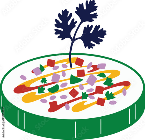 Vibrant Mexican ceviche dish with cilantro garnish, perfect for culinary inspiration