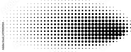 Halftone pattern creating gradient transition of dots