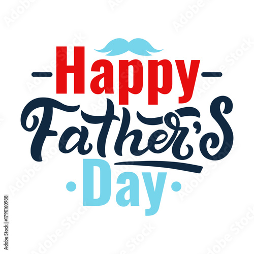 Happy Father's Day greeting with mustache icon