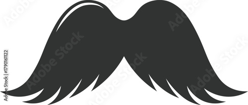 Black mustache icon symbolizing vintage style and masculinity
