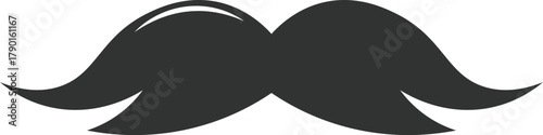 Black mustache icon symbolizing gentleman's vintage style