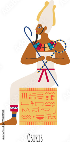 Osiris god of afterlife holding crook and flail