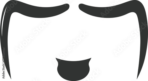 Moustache and goatee expressing male identity concept