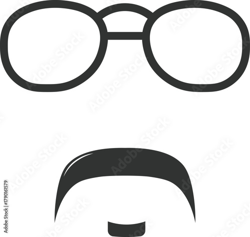 Disguise kit with glasses and mustache concept