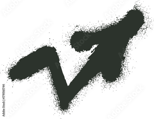 Graffiti spray paint rising arrow indicating growth