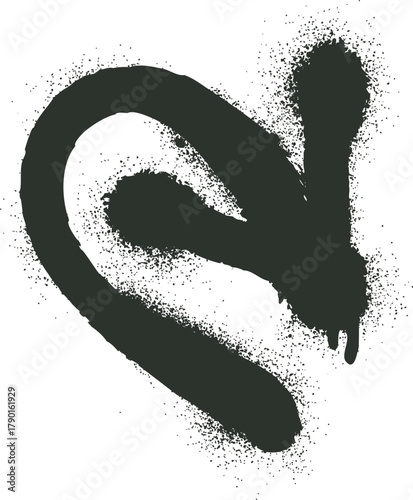 Spray paint arrow pointing down and right