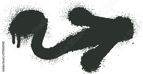 Graffiti spray paint arrow pointing right concept