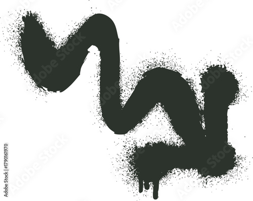 Spray paint grunge dirty wavy line stroke