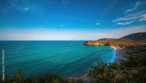 Fototapeta Naklejka Na Ścianę i Meble -  Seascape View Over Ionian Waters, Seasonal Change