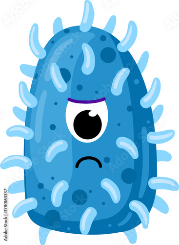 Unhappy blue virus feeling sickness and illness