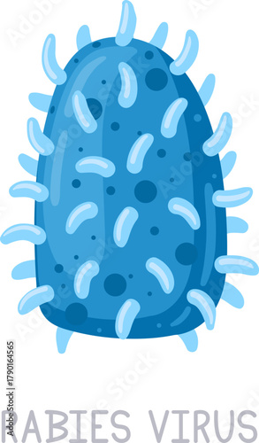 Rabies virus diagram showing infectious microscopic pathogen