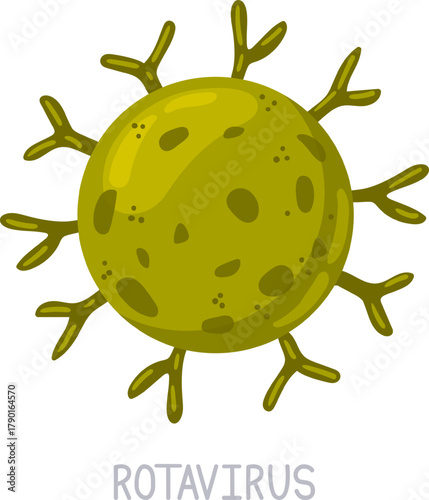 Rotavirus microorganism causing infection and disease illustration