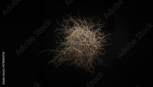 Tumbleweed against a dark backdrop, symbolizing isolation