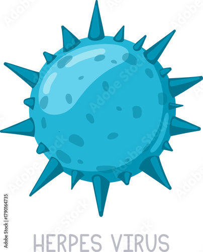 Herpes virus illustration representing microscopic pathogen and disease
