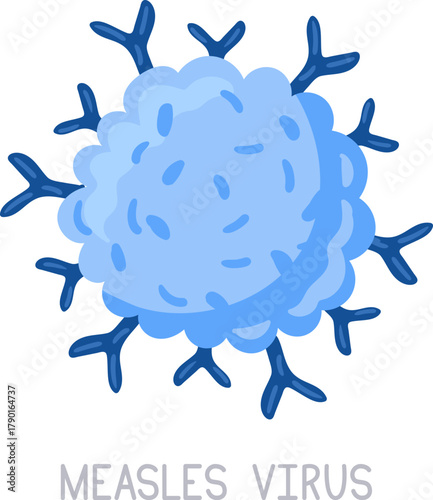 Measles virus cell structure spreading infection concept