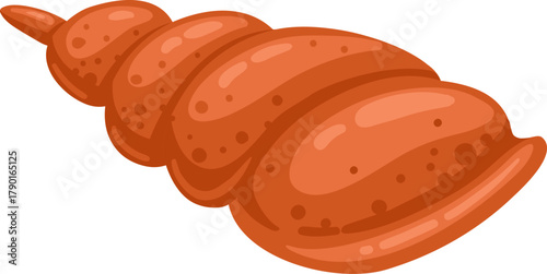 Brown spiral seashell abstract vector illustration