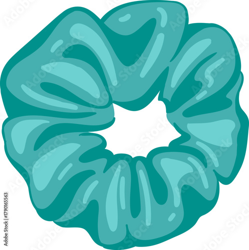 Fashionable teal scrunchie for hair styling and accessories